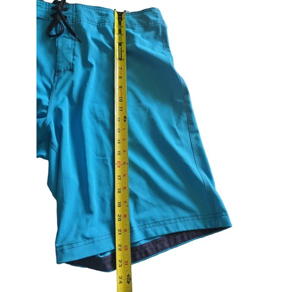Burnside Board Shorts Stretch Turquoise Blue W/ Drawsting Sz 38 - Picture 5 of 8